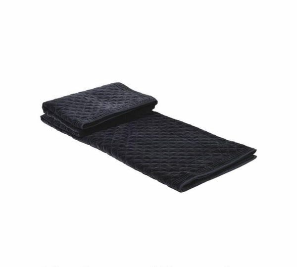 6ft. Super King-size Black Cotton Velvet Bedspread