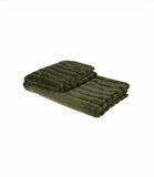 Olive Green Ribbed Faux Fur Throw