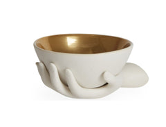 Eve Accent Bowl - White/Gold