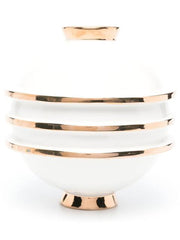 Orbit Round Vase White/Gold
