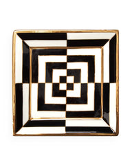 Op Art Square Tray - Black/White
