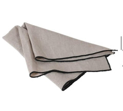 Set of 4 Black Edge Linen Napkins