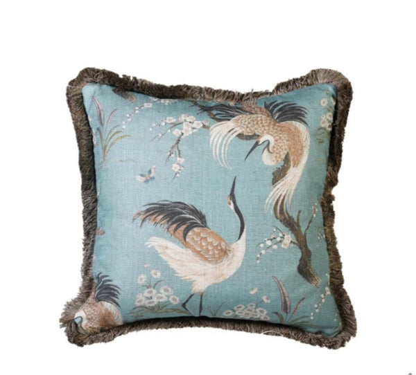 Pale Blue Cranes with Rućhe Trim