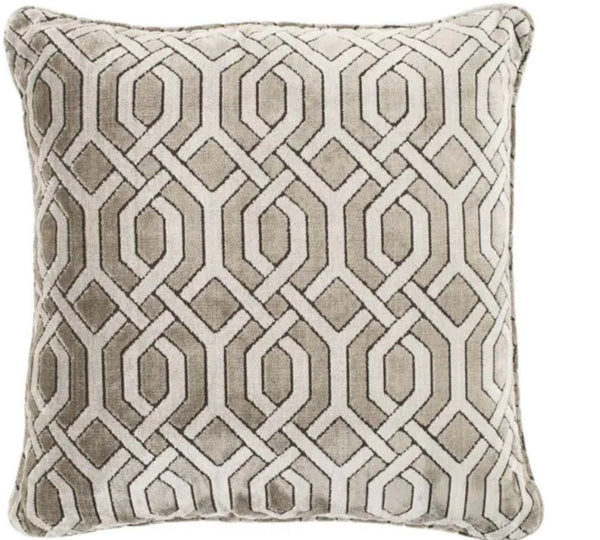 Cushion Trellis Grey Velvet 60x60cm