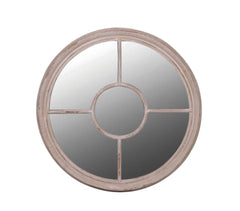 Large Round Taupe Mirror