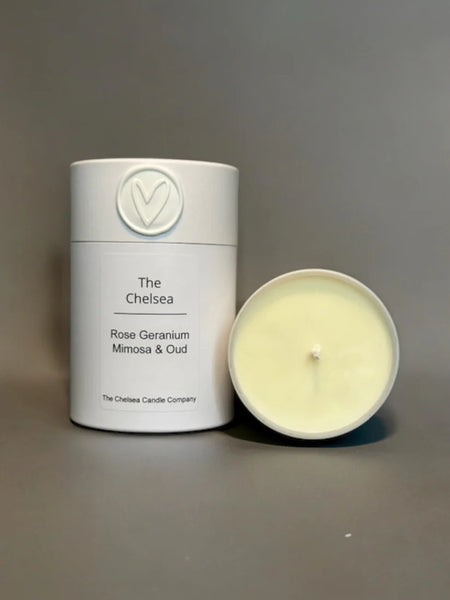 The Chelsea Candle - Rose Geranium Mimosa & Oud