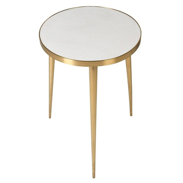White Concrete Top Side Table