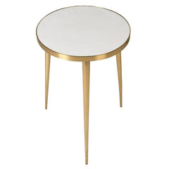 White Concrete Top Side Table