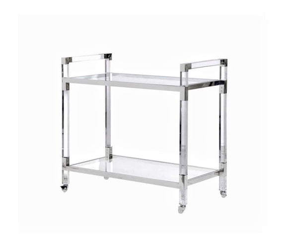 Acrylic and Glass Service Trolley