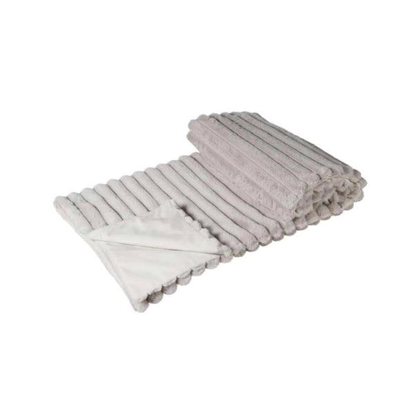 Cloud Ribbed Faux Fur Throw