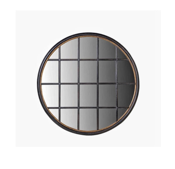 Circular Grid Window Mirror