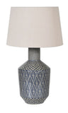 Indigo Diamond Patterned Lamp with