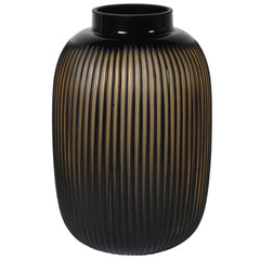 Amber Glass Ribbed Vase