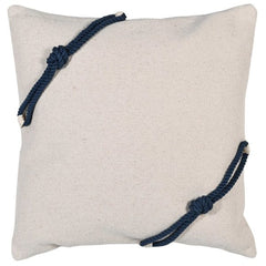 Navy Blue Knotted Rope Cotton Cushion Cover