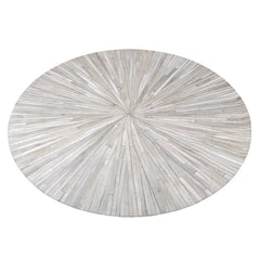 Ivory Round Hairon Hide Rug