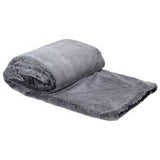 LARGE DARK GREY FAUX FUR THROW