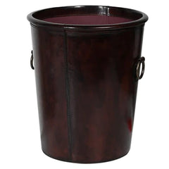 LEATHER WASTE BIN WITH HANDLES