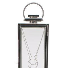 Large Glass and Steel Cross Lantern