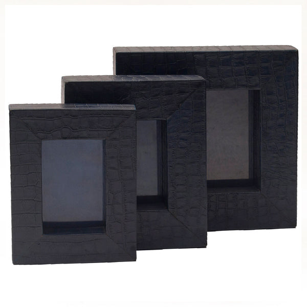 Photo Frame- Leather - Navy Blue (large)