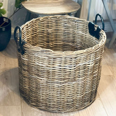 Set of 3 Large Round Log Basket