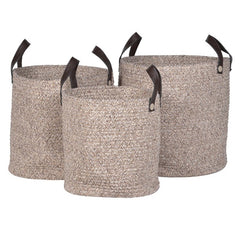 Set of 3 Rope Baskets with Handles