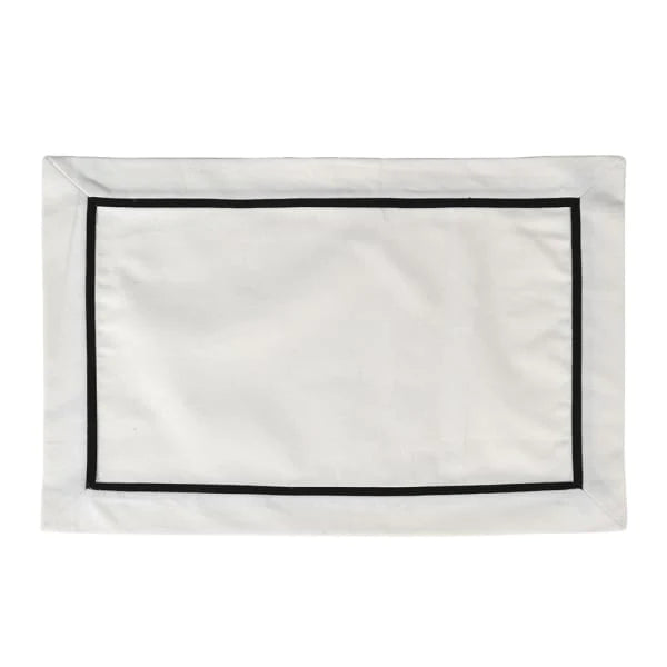 Set of 4 Black Border Placemats