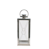 Small Glass & Steel Cross Lantern