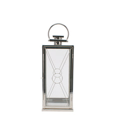 Small Glass & Steel Cross Lantern