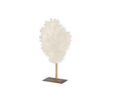 Small White Faux Coral On Stand