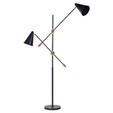 Black Metal Twin Lamp On Stand