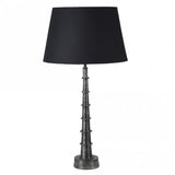Slim Ridged Black Lamp with Shade